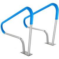 VEVOR Sturdy Pool Handrail 48x36in Stainless Steel with Base Plate in Silver