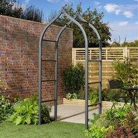 Rowlinsons Palermo Arch - Steel - L61 x W104 x H240 cm - Powder-Coated in Grey
