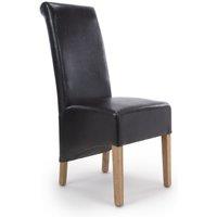 Shankar Krista Roll Back Bonded Leather Black Dining Chair