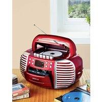 Chums 3in1 Retro Radio Cassette CD Portable Player in Red