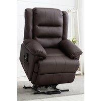More4Homes Loxley Dual Motor Electric Rise Recliner Bonded Leather Lift Chair in Brown