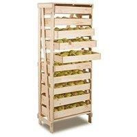 Primrose 10 Drawer Wooden Apple Storage Rack with Space Saving Design 156 x 33cm in Beige | Size: 156 x 33 cm