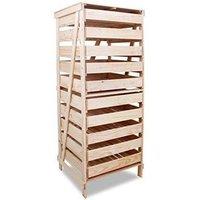 Primrose Wooden 10 Drawer Apple Storage Rack 156 x 55cm in Beige | Size: 156 x 55 cm