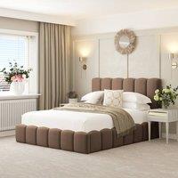 Bed Choices Mayfair Upholstered Bubble Bed Frame with 54 Headboard in Taupe | Size: Small Double