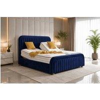 SOFT SNOOZE BEDS Premium Upholstery Adjustable Mobility Bed With Mattresses Headboard in Dark Blue | Size: Small Single