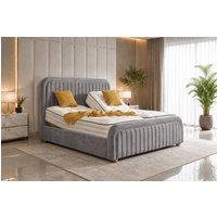 SOFT SNOOZE BEDS Premium Upholstery Adjustable Mobility Bed With Mattresses Headboard in Silver | Size: Small Double