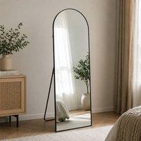 Gr8 Home 160x50cm Arched Black Full Length Freestanding Mirror | Size: 160x50 cm