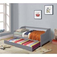 Comfy Living Ltd 3ft Wooden Trundle Bed in Grey | Size: Single