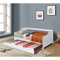 Comfy Living Ltd 3ft Wooden Trundle Bed in White | Size: Single