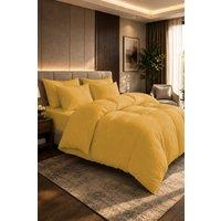 Grace 100% Egyptian Cotton Duvet Cover Set 400 TC with Zipper Closure in Yellow | Size: Single