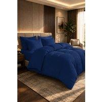 Grace 100% Egyptian Cotton Duvet Cover Set 400 TC with Zipper Closure in Navy | Size: Double