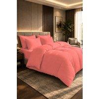 Grace 100% Egyptian Cotton Duvet Cover Set 400 TC with Zipper Closure in Coral | Size: King