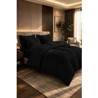Grace 100% Egyptian Cotton Duvet Cover Set 400 TC with Zipper Closure in Black | Size: Double