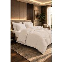 Grace 100% Egyptian Cotton Duvet Cover Set 400 TC with Zipper Closure in Taupe | Size: Double