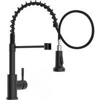 YUHUBY Sleek Kitchen Tap With Pull Out Spray 2-Modes 360 Swivel in Black