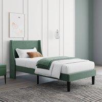 Merax 3ft Single Upholstered Wingback Bed Frame in Green