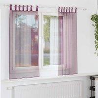 Berkfield Home Voile Curtains with Loops 2 pcs Purple 140x140 cm