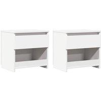 Berkfield Home Bedside Cabinets 2 pcs White 40x30x39 cm Engineered Wood | Size: 40 x 30 x 39 cm