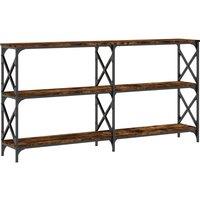 Berkfield Home Console Table Smoked Oak 156x28x80.5 cm Engineered Wood in Brown