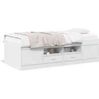 Berkfield Home Daybed with Drawers without Mattress White 75x190 cm Small Single