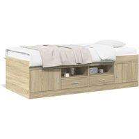 Berkfield Home Daybed with Drawers without Mattress Sonoma Oak 75x190 cm Small Single in Light Brown