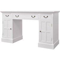 Berkfield Home Double Pedestal Desk White 140x48x80 cm | Size: 140 x 48 x 80 cm
