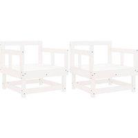 Berkfield Home Garden Chairs 2 pcs White Solid Wood Pine