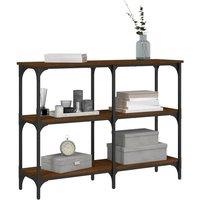 Berkfield Home Decorative Console Table Brown Oak 100x29x75 cm Engineered Wood | Size: 100 x 29 x 75 cm