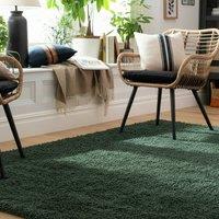 Kukoon Dark Green Shaggy Rug Fluffy Bedroom Runner Soft Plush Pile Carpet | Size: 240 cm x 330 cm
