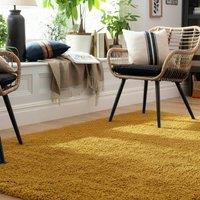 Kukoon Ochre Yellow Shaggy Rug Fluffy Bedroom Runner Soft Plush Pile Carpet | Size: 200 cm x 290 cm