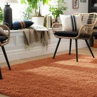 Kukoon Terracotta Shaggy Rug Fluffy Bedroom Runner Soft Plush Pile Carpet | Size: 200 cm x 290 cm