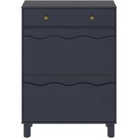 KEEPREAPER Freestanding Shoe Cabinet with 2 Flip Drawers & 1 Pull-Out Drawer in Blue