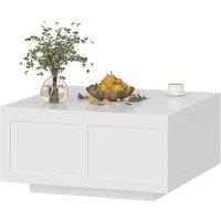 KEEPREAPER Lift Top Square Coffee Table with Large Hidden Storage Wood in White