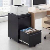 Costway 2-Drawer Mobile File Cabinet Rolling Metal Filing Cabinet w/5 Casters in Black