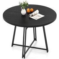 Costway 118CM Dining Table Round Kitchen Table Modern Diner Table in Black