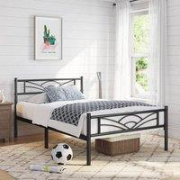 SPETLEK KING SIZE Metal Bed Frame in Black | Size: Double