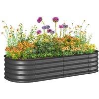 SPETLEK Galvanised Raised Garden Bed Planter Box in Black | Size: 100g