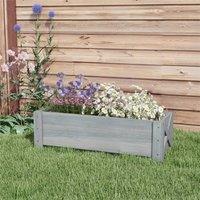 EONLION Grey-Wooden Garden Raised Bed Planter Box in Grey | Size: 100g