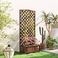 EONLION Dark Brown-Garden Wooden Planter Box in Dark Brown | Size: 100g