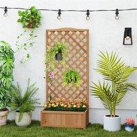 EONLION Brown-Garden Wooden Planter Box in Brown | Size: 100g