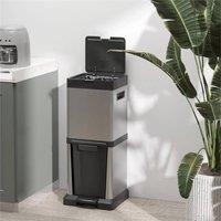 EONLION 20+14L Kitchen Double Bin for Recycling in Dark Grey | Size: 100 cm