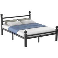 EONLION KING-Bed Frames with Headboard & Footboard in Black | Size: Junior