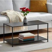 EONLION 2 Tier Coffee Table Black Metal Frame | Size: 100 cm