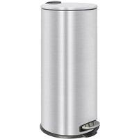 EONLION Round Stainless Steel Kitchen Pedal Bin in Silver | Size: 100 cm