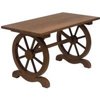 EONLION Outdoor Dining Table Patio Display Desk in Brown | Size: 100 cm