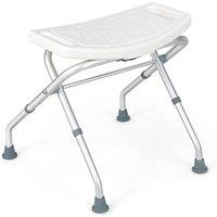 Kelvenix Folding Shower Stool Height Adjustable Bath Chair in White