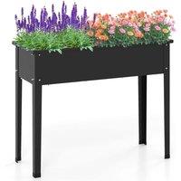 Kelvenix Raised Garden Bed Elevated Metal Planter in Black | Size: 100g