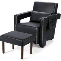 Kelvenix Modern Accent Sofa Chair Armchair-Black in Black | Size: 0.6m2