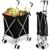 Kelvenix Folding Shopping Cart Grocery Lightweight in Black | Size: 0.6m2