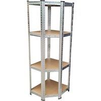 FLAVORA Galvanised Corner Storage Racking Heavy Duty in Silver | Size: 10000mm x 520mm
